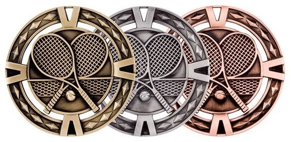 Tennis Medaille Luxe MM1025 goud-zilver-brons Ø 60 mm
